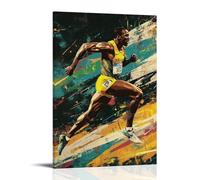 ZZXZHTHB Sports Posters Usain Bolt Blazing Past The Finish Line in A Record-Breaking Sprint Wall Art Mural Modern Decoration Hanging Art Poster 08x12inch(20x30cm)