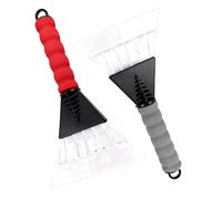 ZZY 2 Pack Ice Scraper for Car Windscreen, Car Ice Scraper Non Scratch, Car Scraper Windscreen Scraper with Ergonomic Soft Foam, for Car, SUV, Truck Windshield (Red+Grey)