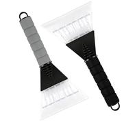 ZZY 2 Pack Ice Scraper for Car Windscreen, Car Ice Scraper Non Scratch, Car Scraper Windscreen Scraper with Ergonomic Soft Foam, for Car, SUV, Truck Windshield (Black+Grey)