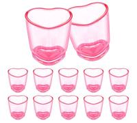 ZZYFGH 12 Pack Pink Shot Glass Set,Heart Shaped Shot Glasses Set 1.5 oz Plastic Shot Glass with Heavy Base, Shot Glasses for Whiskey, Tequila, Spirits & Liquors Valentine's Day, Bachelor Party
