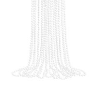 ZZYFGH 12 Pcs White Bead Necklace 33'' 7mm Beads Necklace, White Bead Necklaces Bulk, Mardi Gras Round Beaded Necklaces for Party Favors Costume Necklace (12 Pcs)