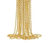 ZZYFGH 12Pcs Gold Bead Necklace, 33'' 7mm Christmas Bead Necklaces, Mardi Gras Xmas Beaded Necklace Costume, Festival Parade Throw Accessories for Mardi Gras Party Christmas New Year Eve Festive