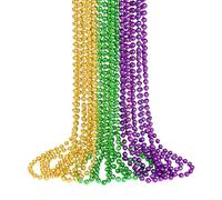 ZZYFGH 12PCS Mardi Gras Beads, Gold Green Purple Mardi Gras Metallic Beads Costumes Necklaces Bulk, 33" Mardi Gras Necklace Women Men Stuff, Festival Parade Throw Accessories for Wedding Birthday