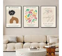 ZZYGGN GMGSW Colorful Picasso Posters Minimalist Dance Line Wall Art Prints Modern Canvas Painting Henri Matisse Prints for Home Decor Picture 40x55cmx3 Unframed