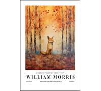 ZZYGGN GMGSW Fox in the Forest by William Morris Poster and Prints William Morris Modern Wall Art Fashion Canvas Painting for Bathroom Decor 30x40cmx1 Frameless