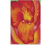 ZZYGGN GMGSW Georgia O'Keeffe《Canna Red And Orange》Wall Art Georgia O'Keeffe Poster Floral Modern Prints Retro Painting Canvas for Home Decor 40x65cm No Frame