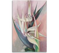 ZZYGGN GMGSW Georgia O'Keeffe Poster and Prints Georgia O'Keeffe White Bird of Paradise Wall Art Floral Modern Painting Canvas for Home Decor 40x65cm No Frame