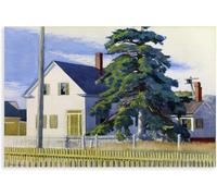 ZZYGGN GMGSW House with Big Pine by Edward Hopper Poster Abstract Prints Edward Hopper Canvas Wall Art Vintage Painting for Office Picture Decor 40x60cm Unframe