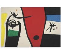 ZZYGGN GMGSW Joan Miro Surrealism Poster《Woman with The Voice》Wall Art Abstract Joan Miro Prints Vintage Canvas Painting for Home Decor Picture 70x50cm Frameless