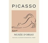 ZZYGGN GMGSW Pablo Picasso Canvas Painting Cat Wall Art Pablo Picasso Animal Poster and Prints Minimalist Line Picture for Home Wall Decor 50x75cm Frameless