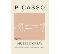 ZZYGGN GMGSW Pablo Picasso Canvas Painting Dachshund Dog Line Wall Art Pablo Picasso Animal Poster and Prints Minimalist Picture for Home Decor 50x75cm Frameless