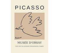 ZZYGGN GMGSW Pablo Picasso Canvas Painting Dove of Peace Wall Art Pablo Picasso Animal Poster and Prints Minimalist Picture for Home Decor 50x75cmx1 Frameless