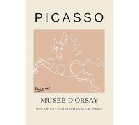 ZZYGGN GMGSW Pablo Picasso Canvas Painting Horse Wall Art Pablo Picasso Animal Poster and Prints Minimalist Line Picture for Home Wall Decor 50x75cm Frameless