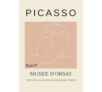 ZZYGGN GMGSW Pablo Picasso Canvas Painting Owl Wall Art Pablo Picasso Animal Poster and Prints Minimalist Line Picture for Home Wall Decor 50x75cm Frameless