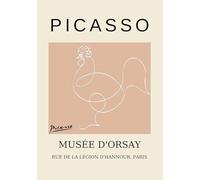 ZZYGGN GMGSW Pablo Picasso Canvas Painting Rooster Wall Art Pablo Picasso Animal Poster and Prints Minimalist Line Picture for Home Wall Decor 50x75cm Frameless