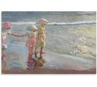 ZZYGGN GMGSW Three Sisters on The Beach by Joaquin Sorolla Poster and Prints Joaquin Sorolla Canvas Wall Art Retro Painting for Home Picture Decor 30x45cm No Frame