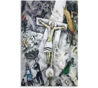 ZZYGGN GMGSW White Crucifixion by Marc Chagall Poster Abstract Prints Marc Chagall Canvas Wall Art Surrealism Painting for Office Picture Decor 40x60cm Unframe