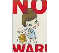 ZZYGGN GMGSW Yoshitomo Nara Poster 《No War》 Canvas Painting Yoshitomo Nara Wall Art Aesthetic Prints Cartoon Doll Picture for Bedroom Decor 16x20in Frameless