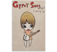ZZYGGN GMGSW Yoshitomo Nara Posters Illustration Doll Canvas Painting Yoshitomo Nara Wall Art Cartoon Prints Modern Picture for Bedroom Decor 16x20in Unframed