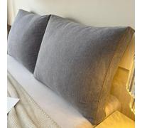 ZZYK Gray,Cal King/180cm,Soft Bag Headboard Cushion Large Bed Support Backrest Removable Double Sofa Cushion Reading Pillow Positioning Upholstered for Bedroom Bunk Bed Day Bed