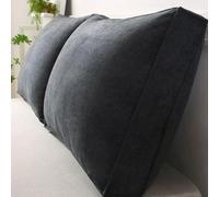 ZZYK Gray1,Cal King/180cm,Oversized Headboard Pillow Large Bed Backrest Positioning Support Cushion,Solid Color Full Bolster Wedge Back Lumbar Upholstered with Removable Cover
