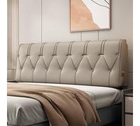 ZZYK Headboard Upholstered Wall Pillowboard Headboard Pillow Large Backrest Bed Rest Cushion Lumbar Support Bolster Removable Bedroom Tatami Daybed Cushion,Khaki,Paste 59"/Queen