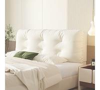 ZZYK Large Wedge Headboard Pillow Bed Backboard,Rectangular Velvet Bedside Cushion Day Bed Bunk Bed Dorm Headboard Support Bolster with Removable Cover,White,With Headboard 59"