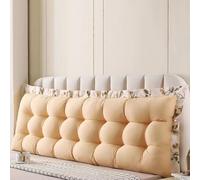 ZZYK Rectangle Headboard Pillow Reading Support Cushion Cotton Filled Large Backrest Sofa Upholstered Bunk Bed Dorm Pillow Full Bolster with Removable Cover,Camel,70inch/Cal King
