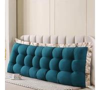 ZZYK Rectangle Headboard Pillow Reading Support Cushion Cotton Filled Large Backrest Sofa Upholstered Bunk Bed Dorm Pillow Full Bolster with Removable Cover,Blue,70inch/Cal King