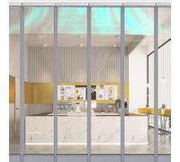 ZZYK Strip Door Curtain Complete Clear Vinyl Strips Curtains,Transparent Smooth PVC Divider Curtain for Doorways of Walk-In Cooler,Warehouse,Garage,3pcs,W(40cm) x H(240cm)