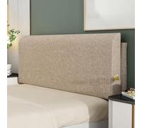ZZYK Thicked Linen Headboard Upholstered Daybed Tatami Large Backrest | Solid Color Bedside Pillow,with Side Pockets,Bed Rest Lumbar Support Backrest,Removable Cushion Cover
