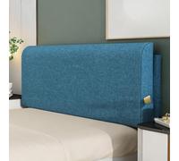 ZZYK Thicked Linen Headboard Upholstered Daybed Tatami Large Backrest | Solid Color Bedside Pillow,with Side Pockets,Bed Rest Lumbar Support Backrest,Removable Cushion Cover