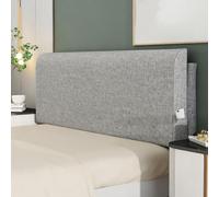 ZZYK Thicked Linen Headboard Upholstered Daybed Tatami Large Backrest | Solid Color Bedside Pillow,with Side Pockets,Bed Rest Lumbar Support Backrest,Removable Cushion Cover