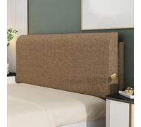ZZYK Thicked Linen Headboard Upholstered Daybed Tatami Large Backrest | Solid Color Bedside Pillow,with Side Pockets,Bed Rest Lumbar Support Backrest,Removable Cushion Cover