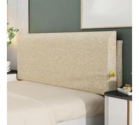 ZZYK Thicked Linen Headboard Upholstered Daybed Tatami Large Backrest | Solid Color Bedside Pillow,with Side Pockets,Bed Rest Lumbar Support Backrest,Removable Cushion Cover