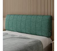 ZZYK Upholstered Wall Mounted Headboard Cushion Linen Pillowboard Headboard Bed Rest Lumbar Support Backrest Bedside Pillow Removable Cover for Home Bedroom Tatami Dorm,Green,No Bedside 59"/Queen