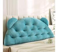 ZZYK Wedge Body Support Pillow Cute Bedside Cushion Large Reading Backrest Lumbar Positioning Pillows Bunk Bed Resting Pillow with Removable Cover,Green,47inch/Full