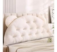 ZZYK Wedge Body Support Pillow Cute Bedside Cushion Large Reading Backrest Lumbar Positioning Pillows Bunk Bed Resting Pillow with Removable Cover,White,47inch/Full