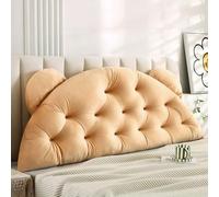 ZZYK Wedge Body Support Pillow Cute Bedside Cushion Large Reading Backrest Lumbar Positioning Pillows Bunk Bed Resting Pillow with Removable Cover,Camel,47inch/Full
