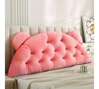 ZZYK Wedge Body Support Pillow Cute Bedside Cushion Large Reading Backrest Lumbar Positioning Pillows Bunk Bed Resting Pillow with Removable Cover,Pink,47inch/Full