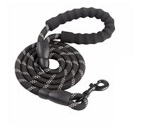 ZZYQDRTT Reflective Round Nylon Dog Leash - 2m/3m/5m Long Lead for Large Dogs, 1.2cm Diameter - Black Color, Ideal for Walking and Outdoor Activities