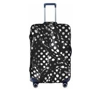 ZZYYDS Black and white corrugated dots travel luggage cover, available in four sizes, suitable for wheeled luggage, White, L