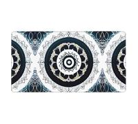 ZZYYDS Black and White Round Totem Large Desk Mat Pad for Keyboard Rubber Base Full Print Pattern for Office Gaming Laptop PC Black