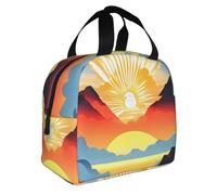 ZZYYDS Bright sunrise Printed lunch bag, adult insulated lunch box, portable lunch bag, reusable lunch bag