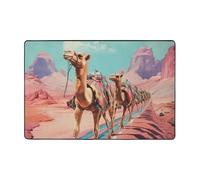 ZZYYDS Camel Bells in Queue 36"x24" Flannel Anti-Slip Floor Mat with Memory Foam Layer Suitable for The Whole House