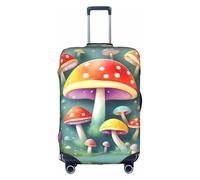ZZYYDS Cute colored mushrooms travel luggage cover, available in four sizes, suitable for wheeled luggage, White, L