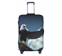 ZZYYDS Eagle under the stars travel luggage cover, available in four sizes, suitable for wheeled luggage, White, S