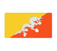 ZZYYDS Flag of the Kingdom of Bhutan Large Desk Mat Pad for Keyboard Rubber Base Full Print Pattern for Office Gaming Laptop PC Black