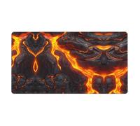 ZZYYDS Flow of Volcanic Magma Large Desk Mat Pad for Keyboard Rubber Base Full Print Pattern for Office Gaming Laptop PC Black