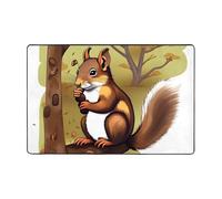 ZZYYDS Nut-Eating Squirrel 72"x48" Flannel Anti-Slip Floor Mat with Memory Foam Layer Suitable for The Whole House
